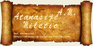 Atanasije Miletić vizit kartica